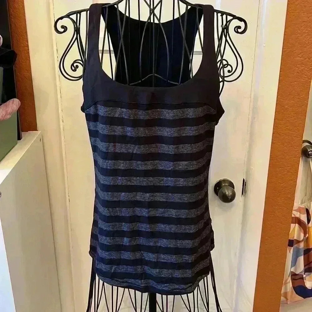 Lululemon Run: First Base Tank Micro Macro Black Heathered Black-Sz Unknown